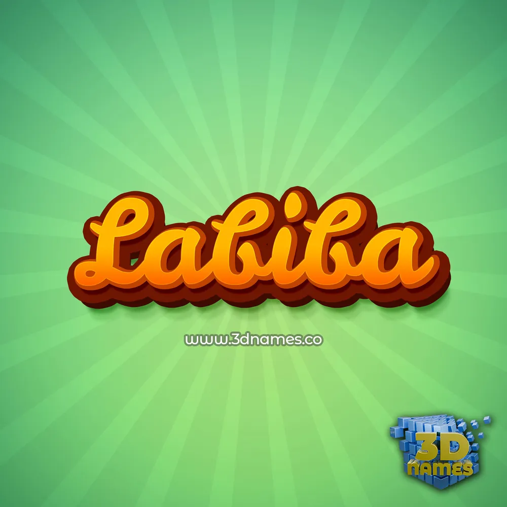 labiba in Green Rays style - 3D name wallpaper
