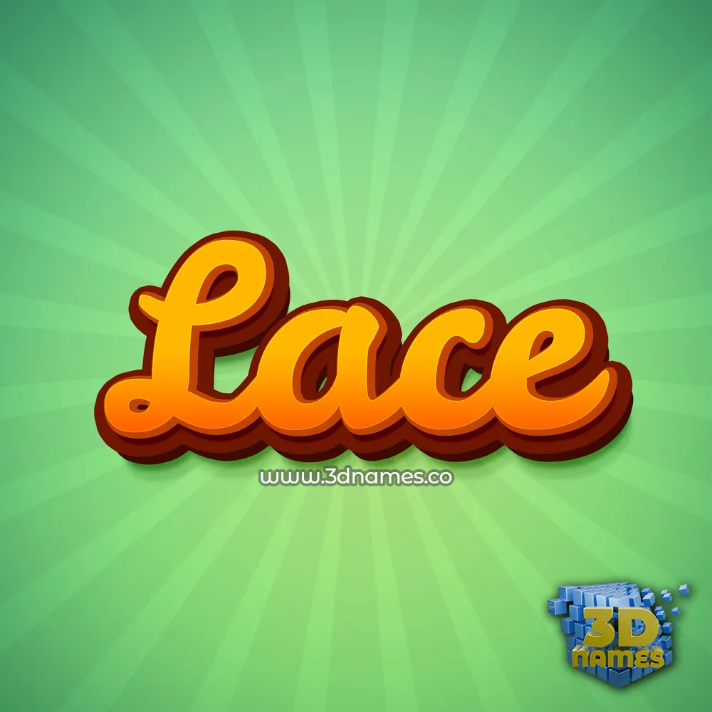 lace in Green Rays style - 3D name wallpaper