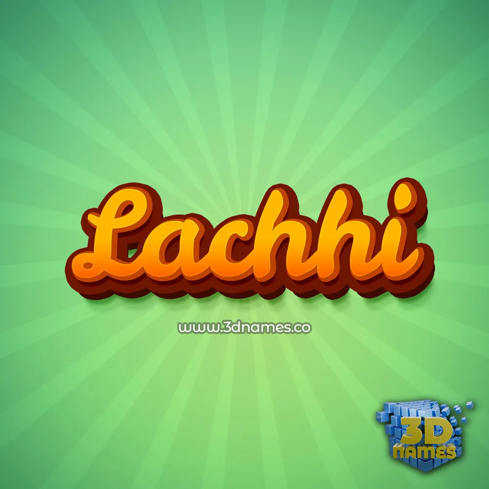 lachhi in Green Rays style - 3D name wallpaper