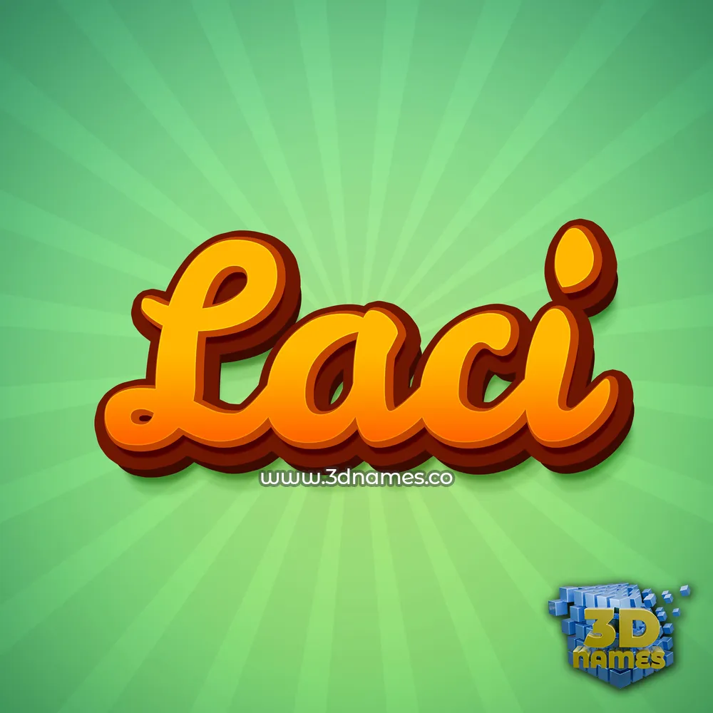 laci in Green Rays style - 3D name wallpaper