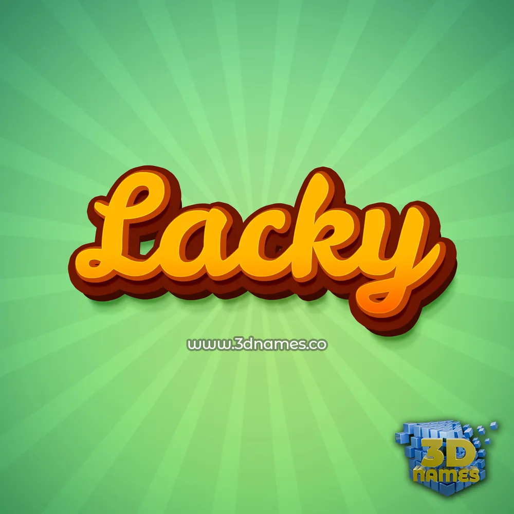 lacky in Green Rays style - 3D name wallpaper