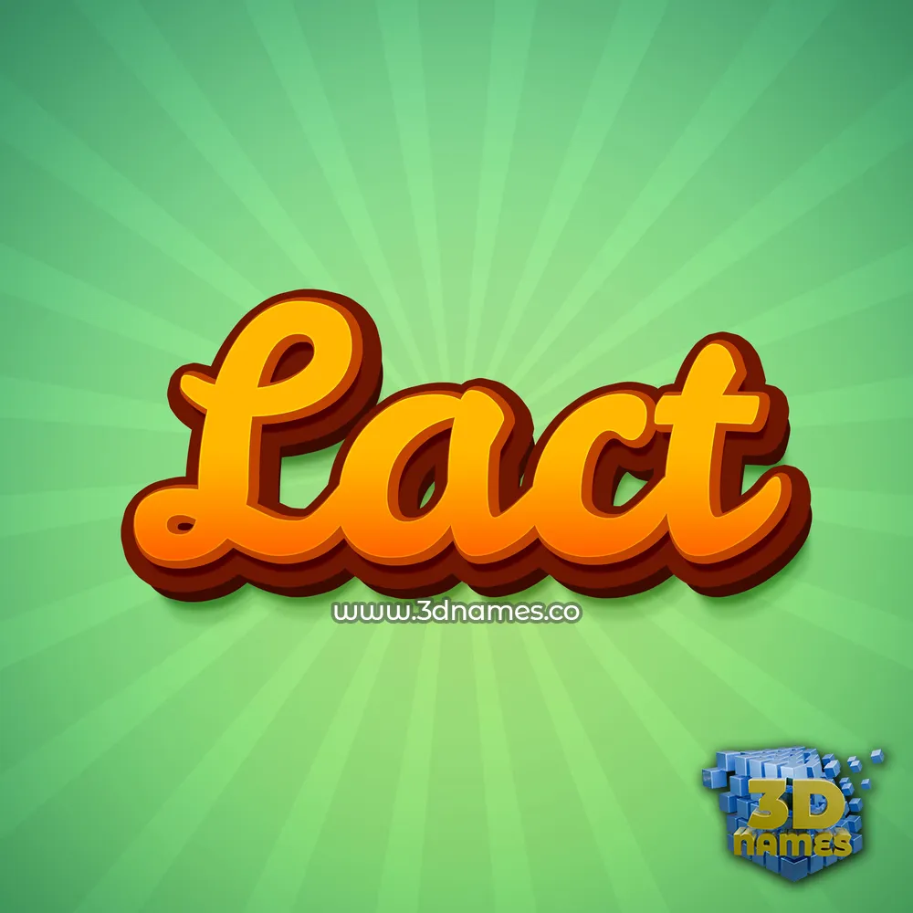 lact in Green Rays style - 3D name wallpaper