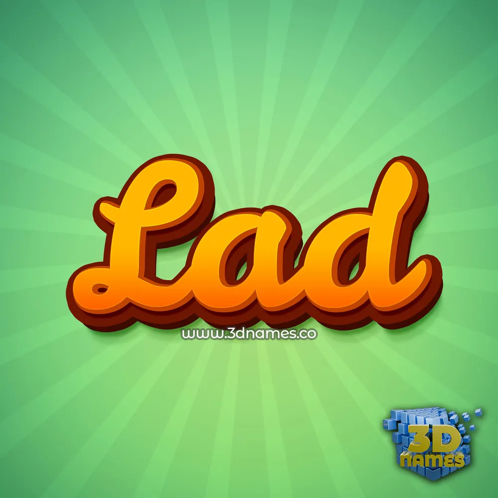 lad in Green Rays style - 3D name wallpaper