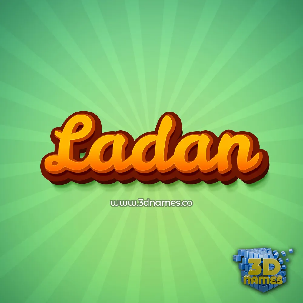 ladan in Green Rays style - 3D name wallpaper