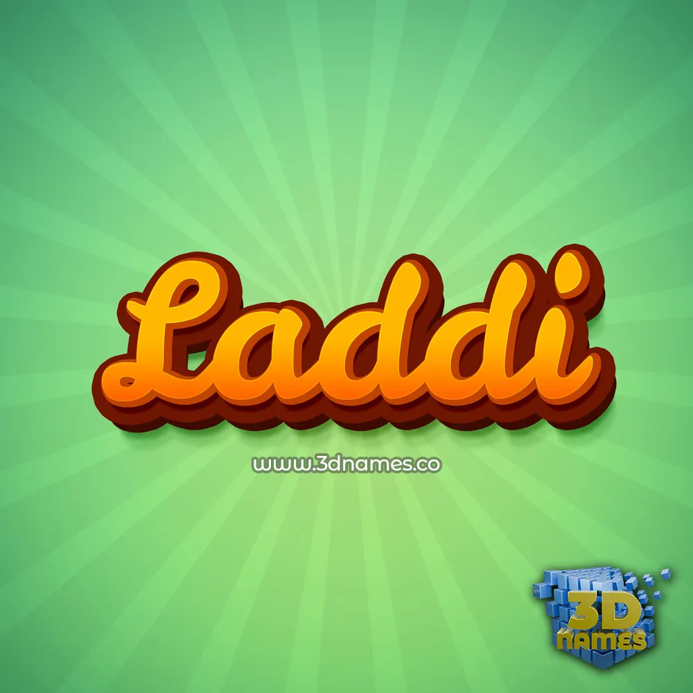laddi in Green Rays style - 3D name wallpaper