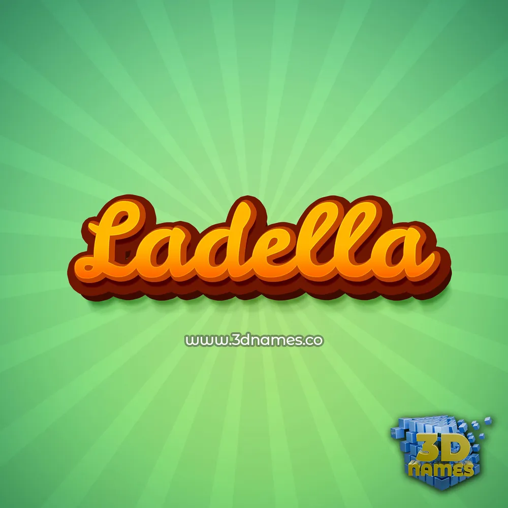 ladella in Green Rays style - 3D name wallpaper