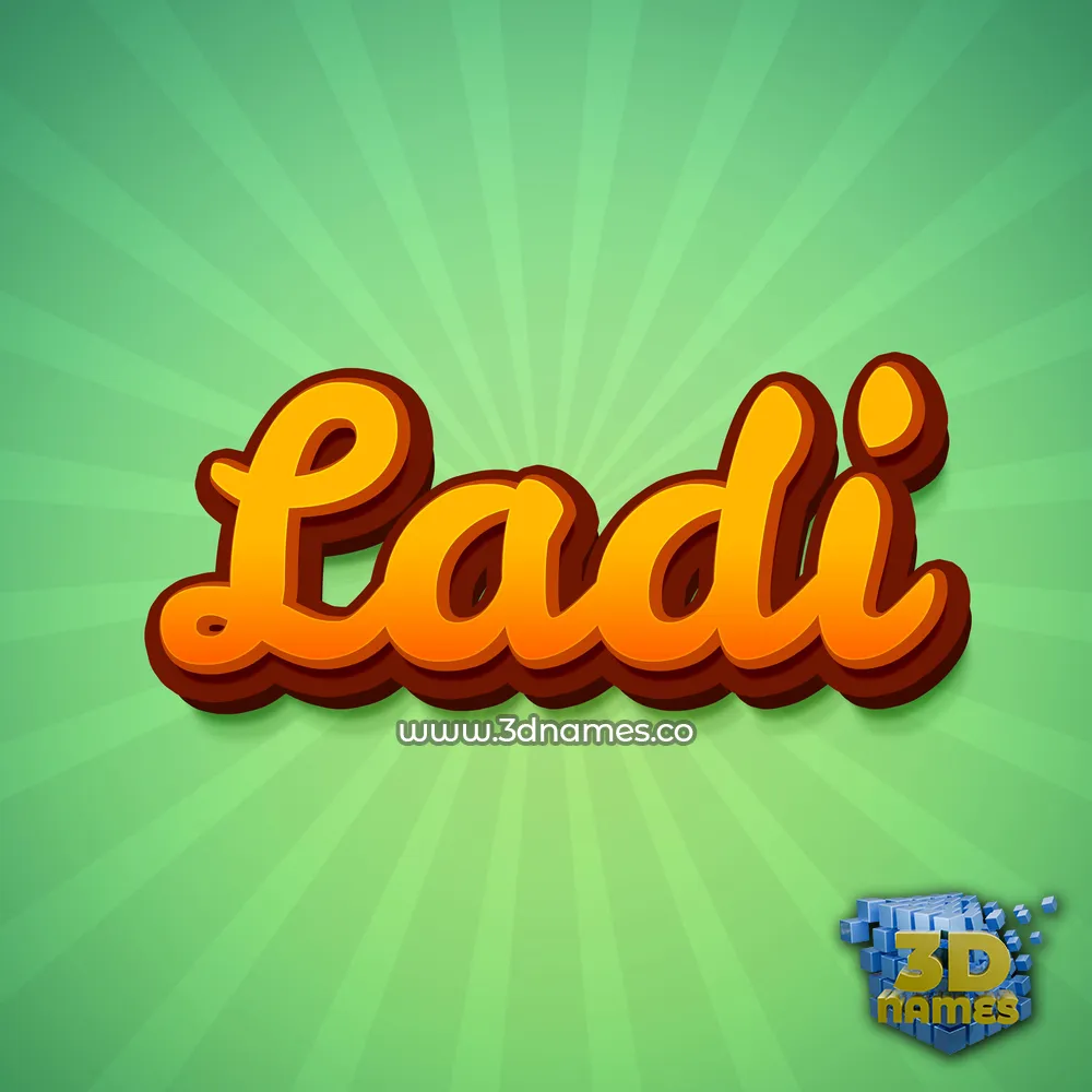 ladi in Green Rays style - 3D name wallpaper