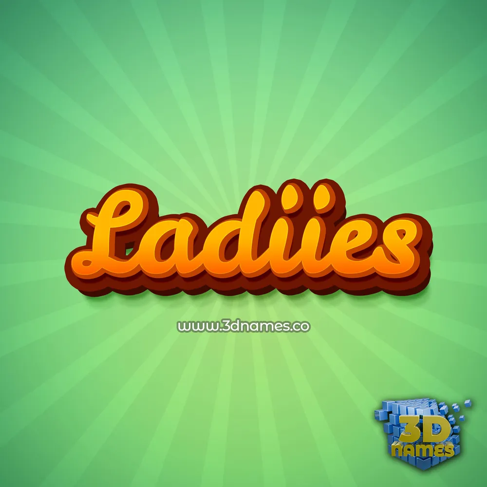 ladiies in Green Rays style - 3D name wallpaper