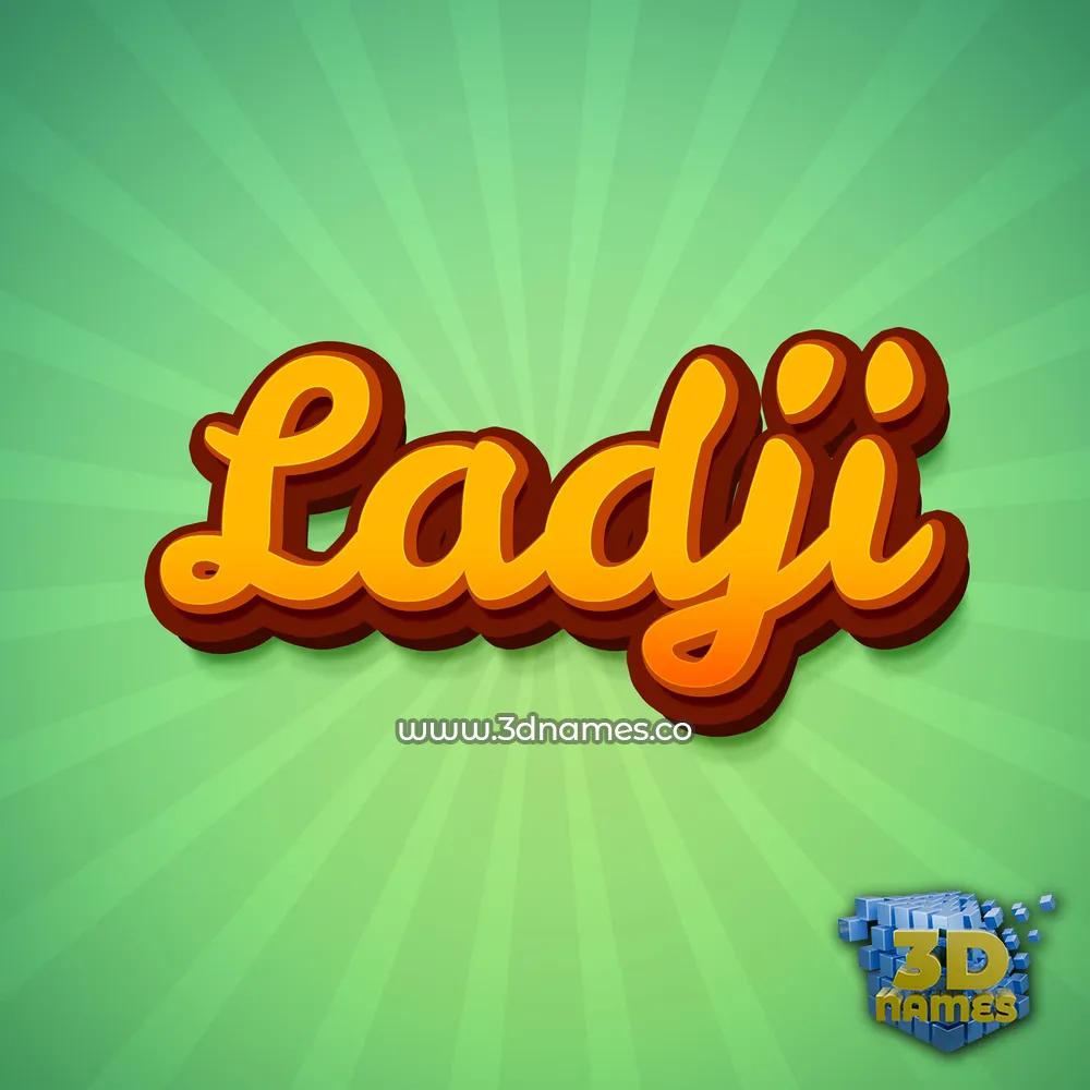 ladji in Green Rays style - 3D name wallpaper