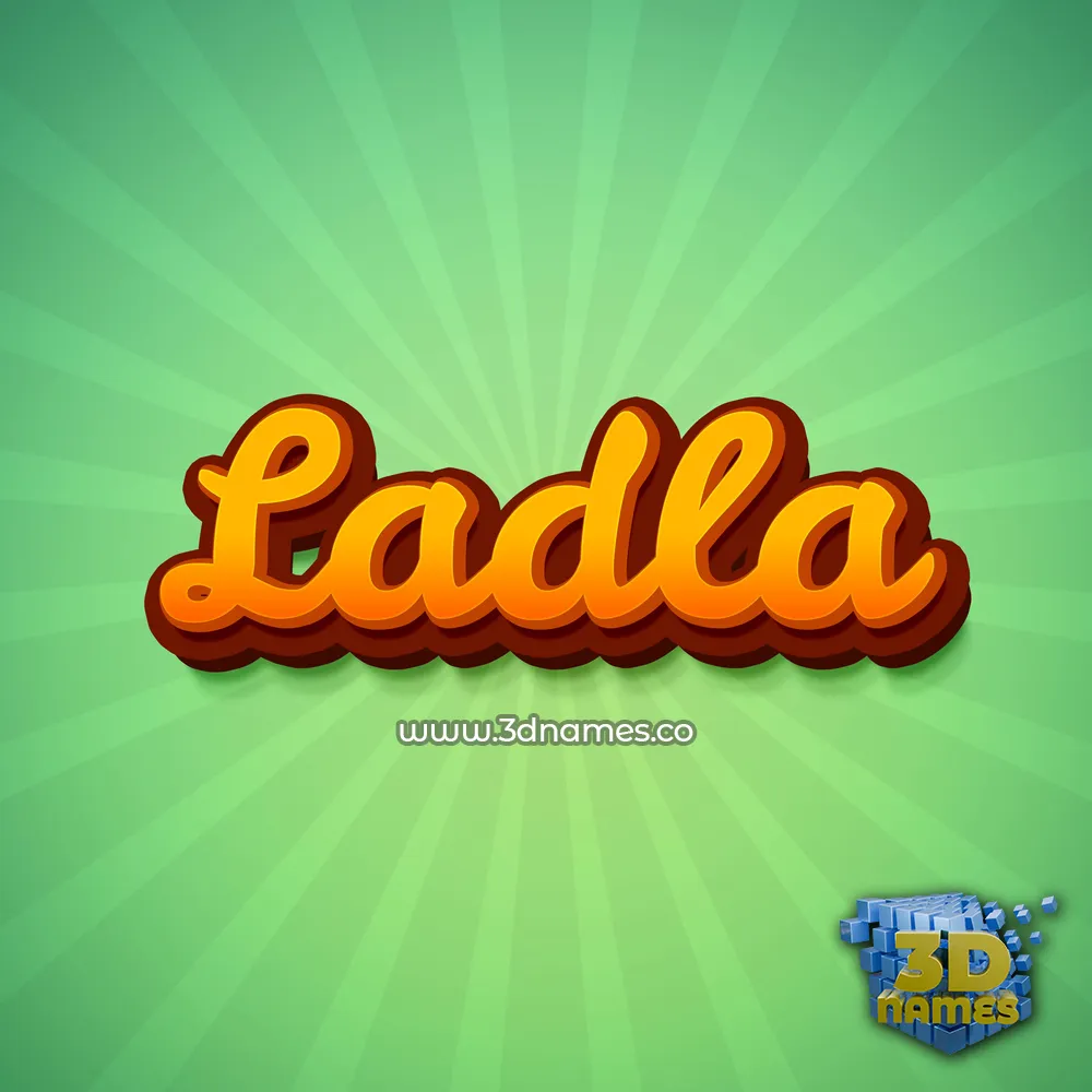 ladla in Green Rays style - 3D name wallpaper