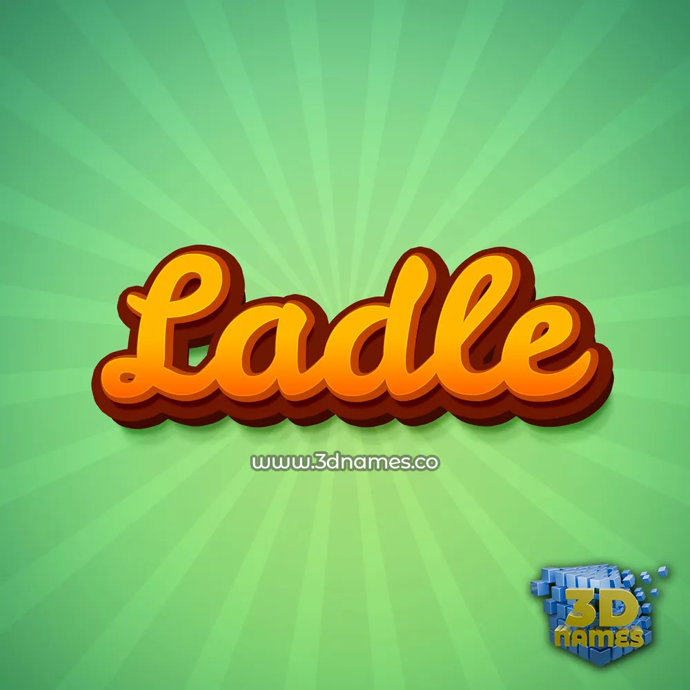 ladle in Green Rays style - 3D name wallpaper