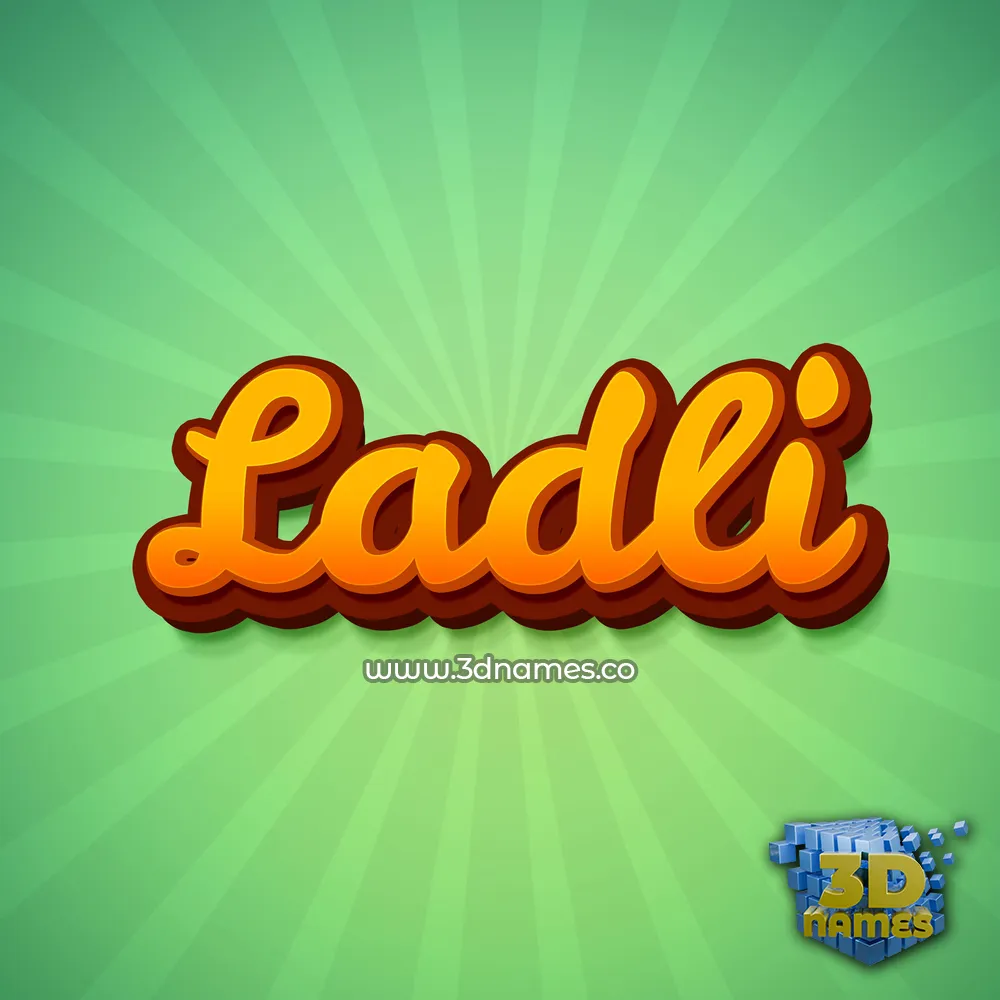 ladli in Green Rays style - 3D name wallpaper