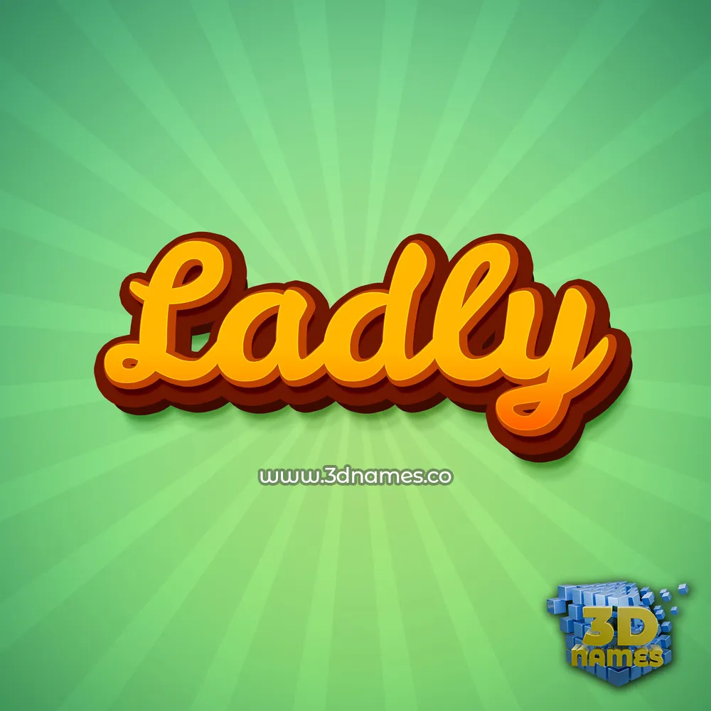 ladly in Green Rays style - 3D name wallpaper