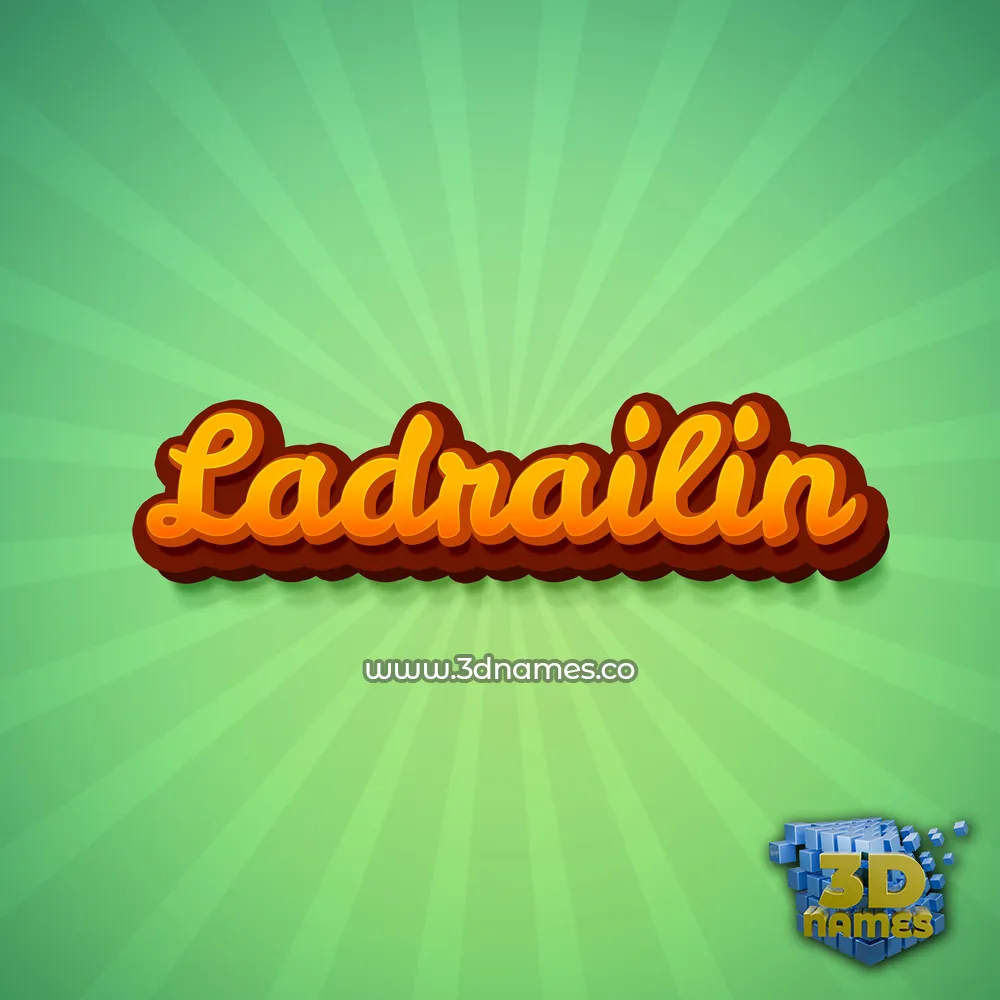 ladrailin in Green Rays style - 3D name wallpaper