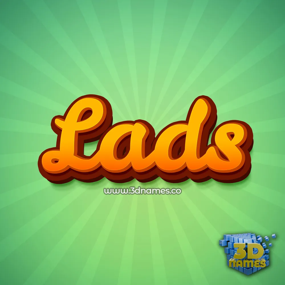 lads in Green Rays style - 3D name wallpaper