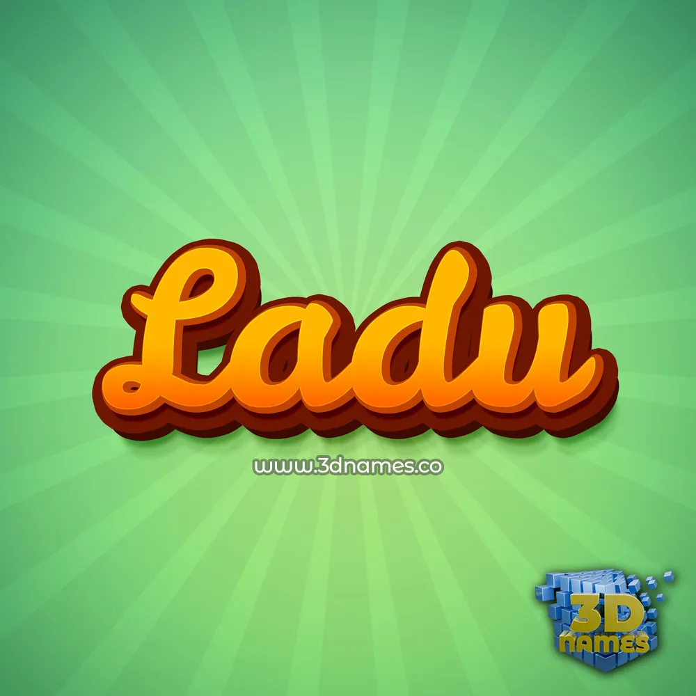 ladu in Green Rays style - 3D name wallpaper