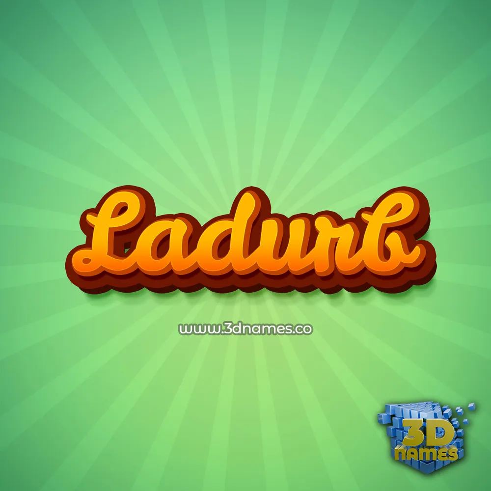 ladurb in Green Rays style - 3D name wallpaper
