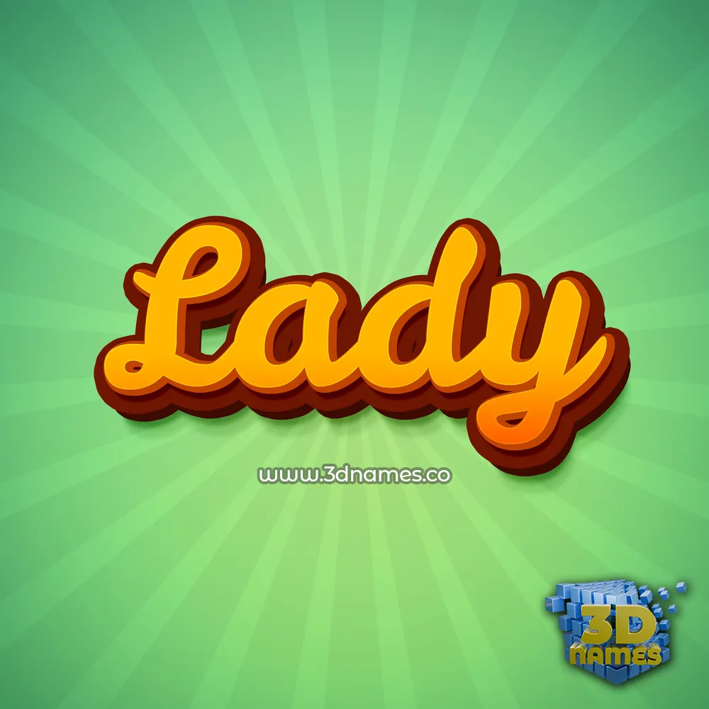 lady in Green Rays style - 3D name wallpaper