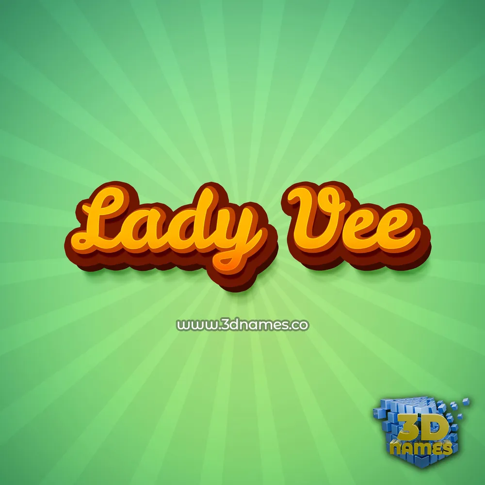lady vee in Green Rays style - 3D name wallpaper