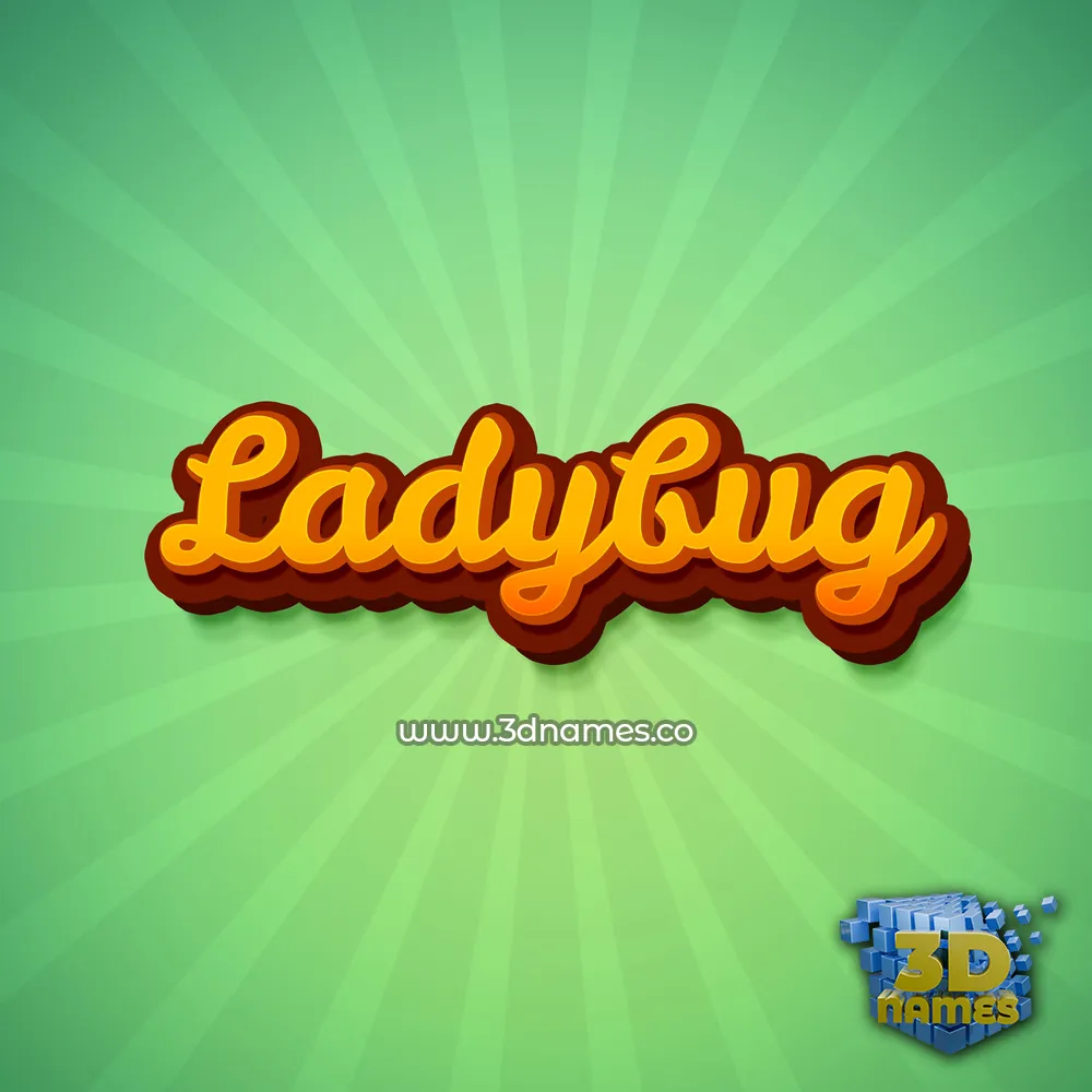 ladybug in Green Rays style - 3D name wallpaper