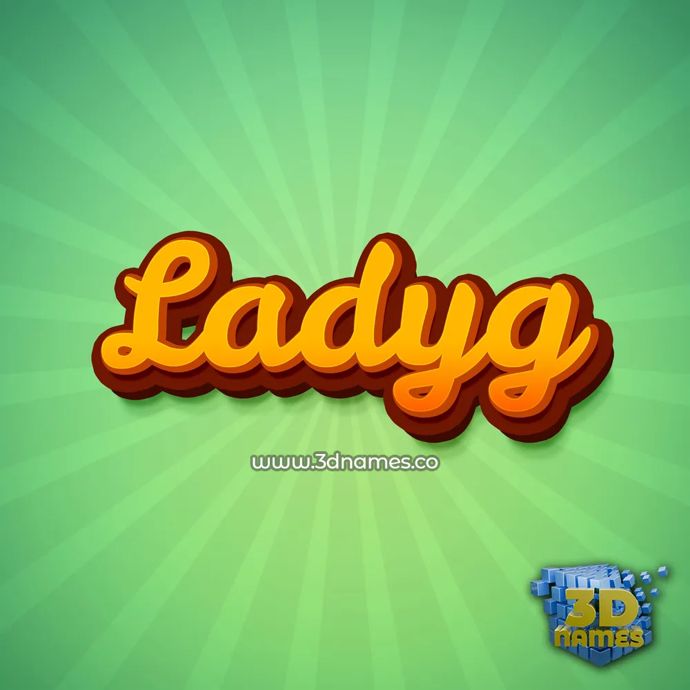 ladyg in Green Rays style - 3D name wallpaper