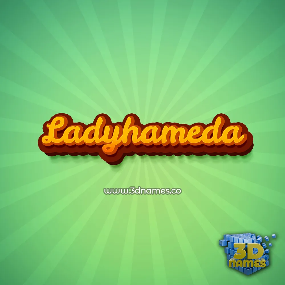 ladyhameda in Green Rays style - 3D name wallpaper