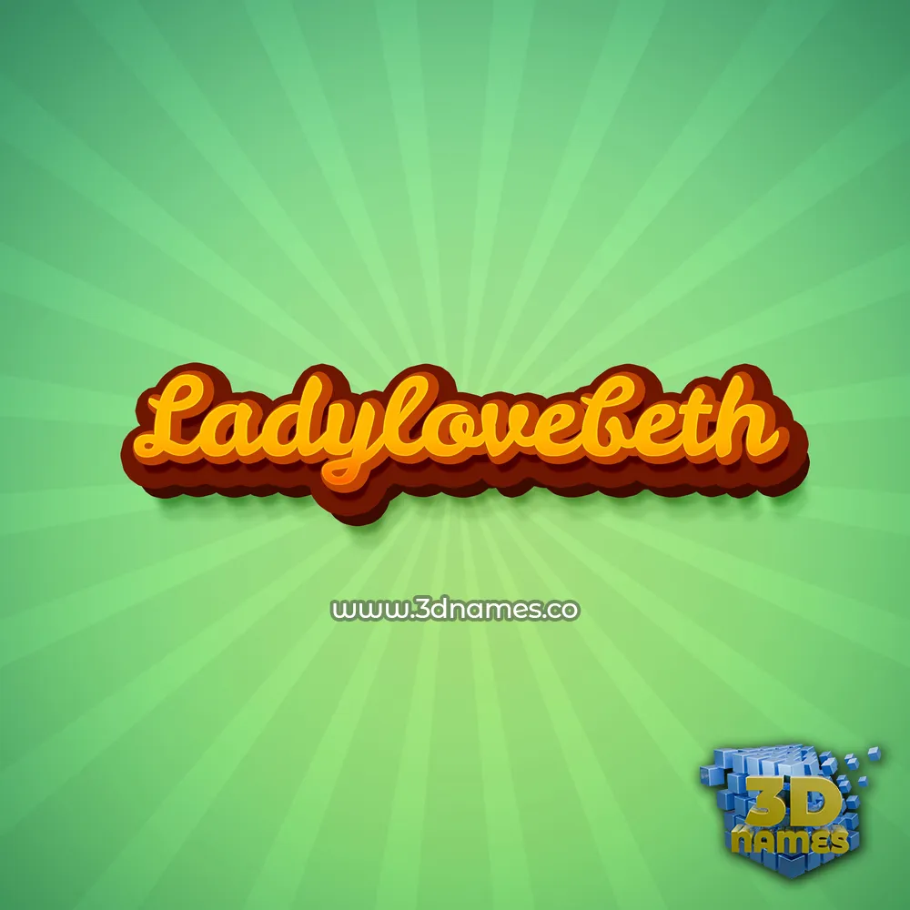 ladylovebeth in Green Rays style - 3D name wallpaper