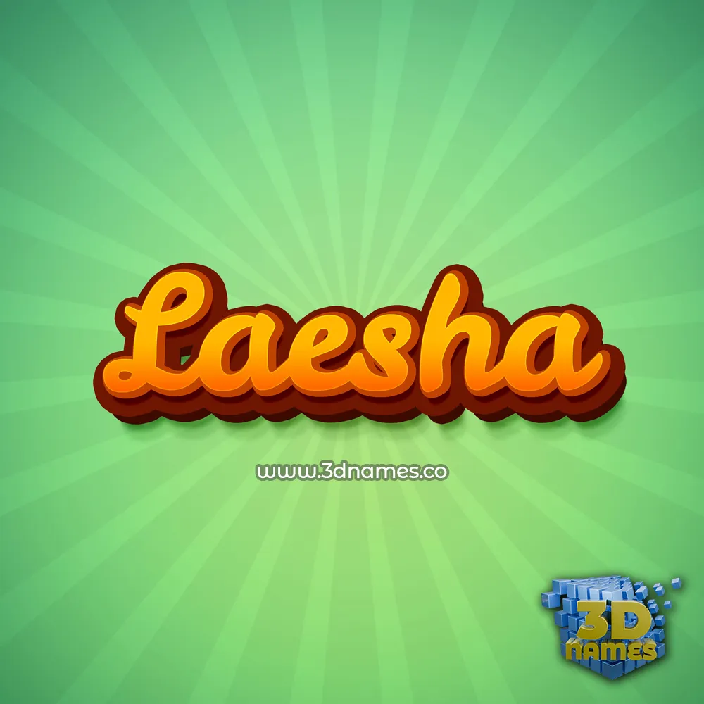 laesha in Green Rays style - 3D name wallpaper