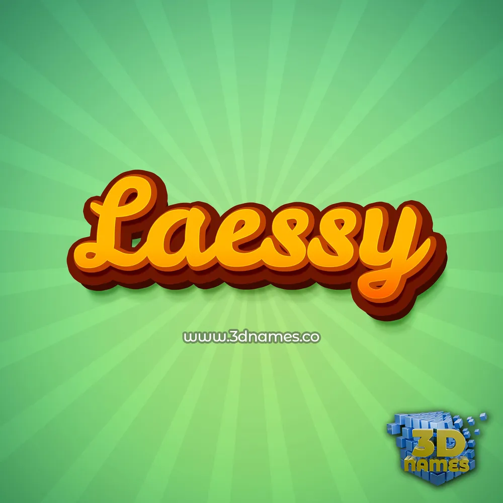laessy in Green Rays style - 3D name wallpaper