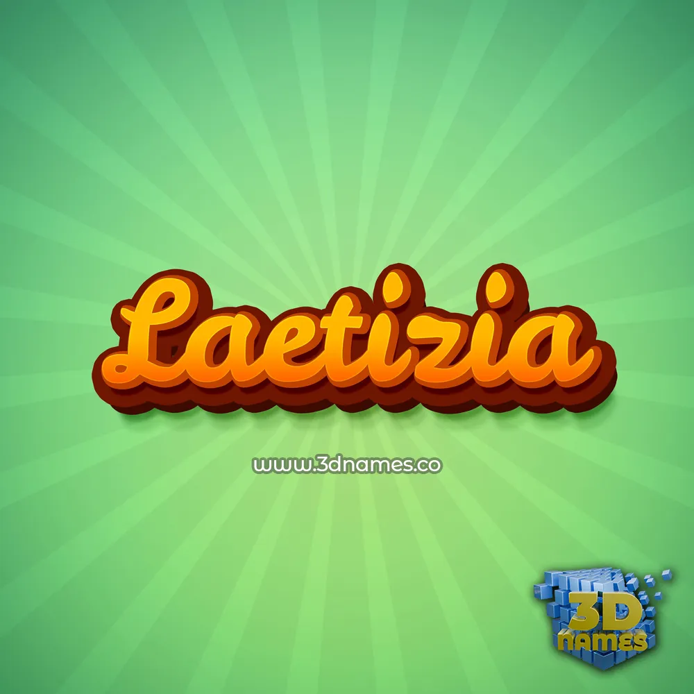 laetizia in Green Rays style - 3D name wallpaper