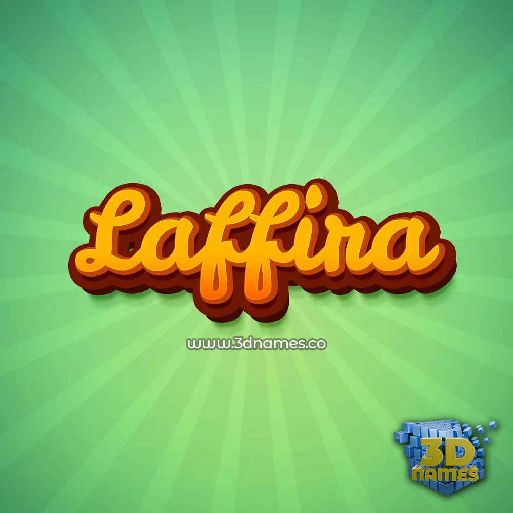 laffira in Green Rays style - 3D name wallpaper