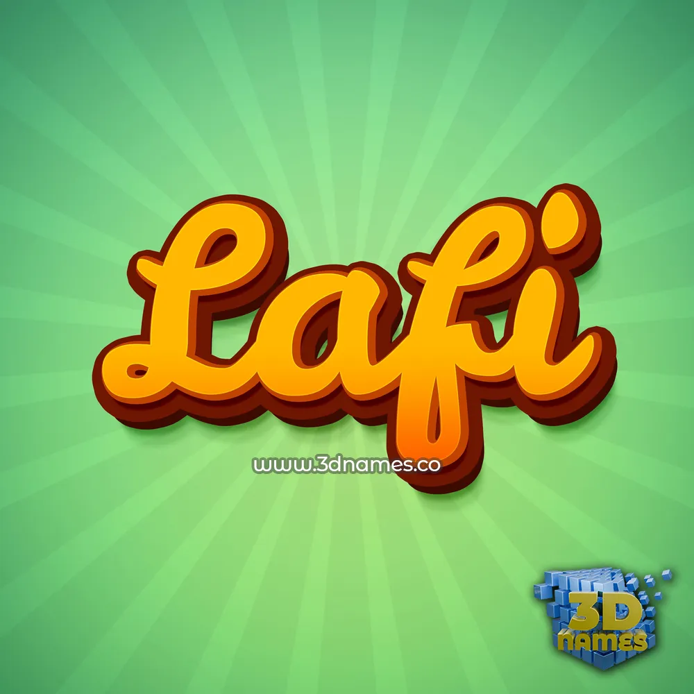 lafi in Green Rays style - 3D name wallpaper