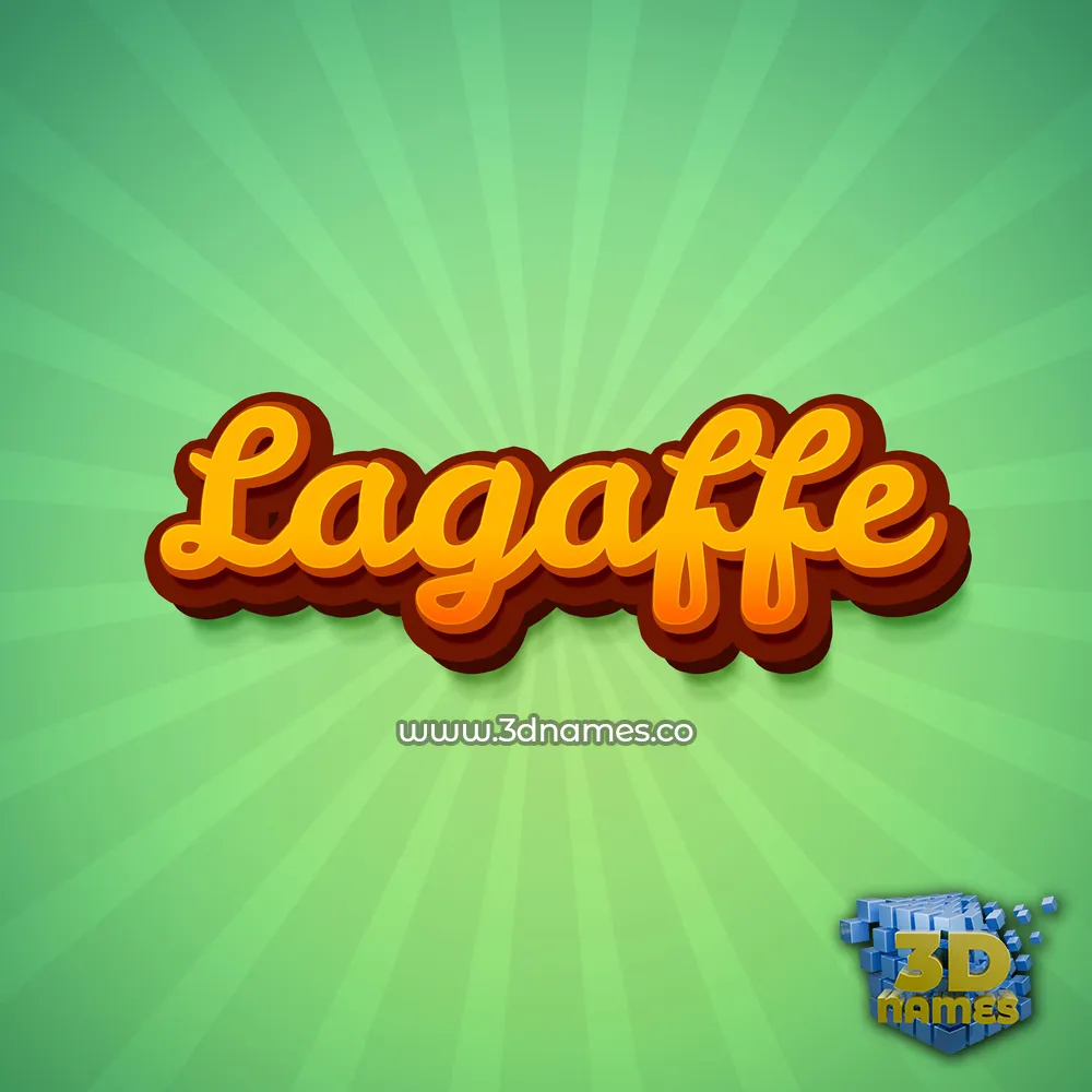 lagaffe in Green Rays style - 3D name wallpaper