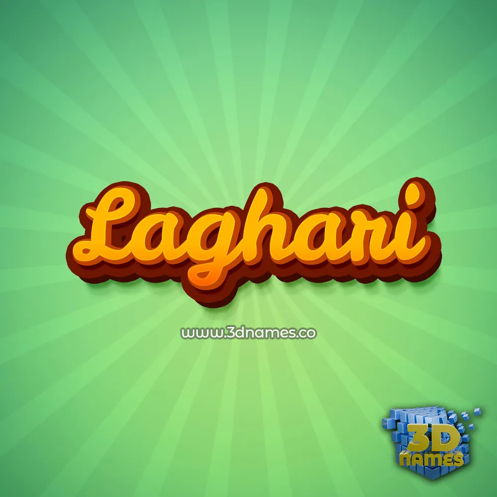 laghari in Green Rays style - 3D name wallpaper