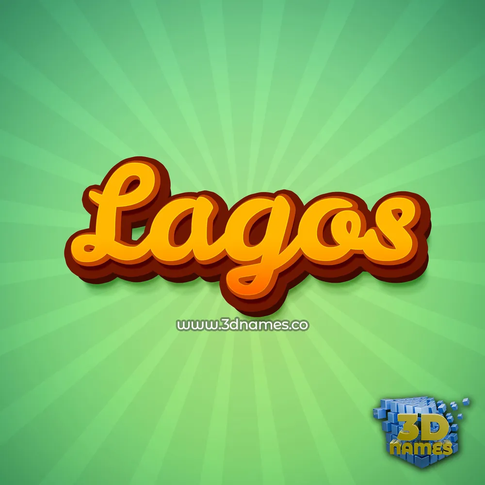 lagos in Green Rays style - 3D name wallpaper