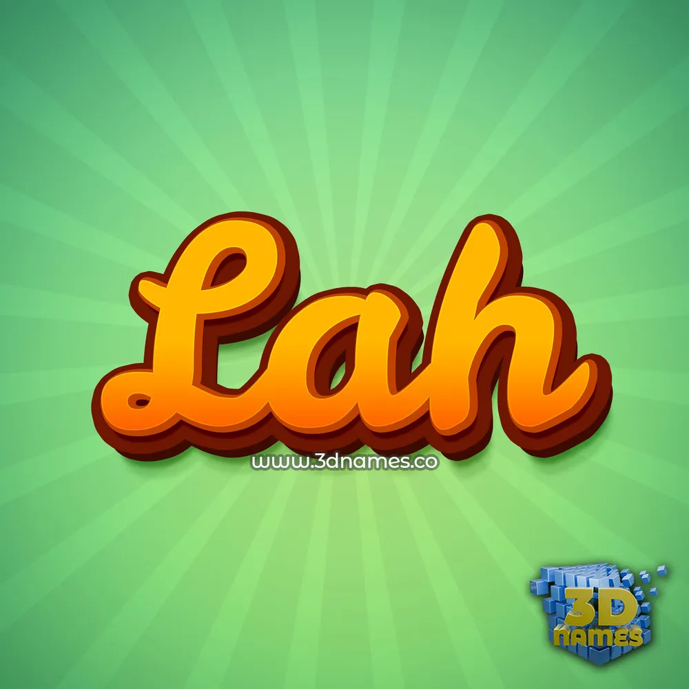 lah in Green Rays style - 3D name wallpaper