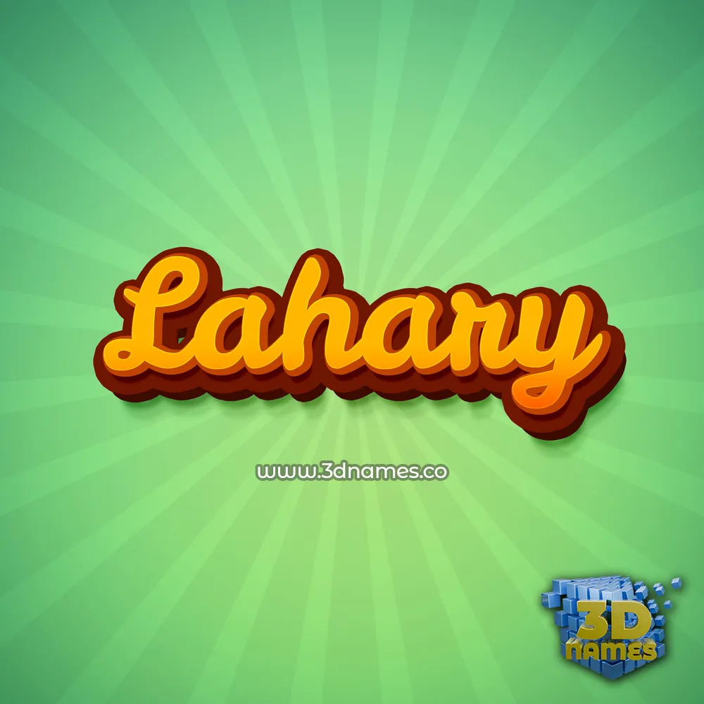 lahary in Green Rays style - 3D name wallpaper