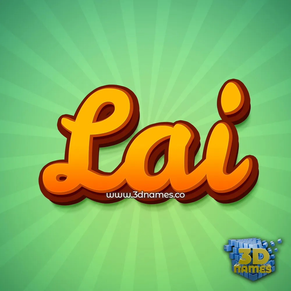 lai in Green Rays style - 3D name wallpaper