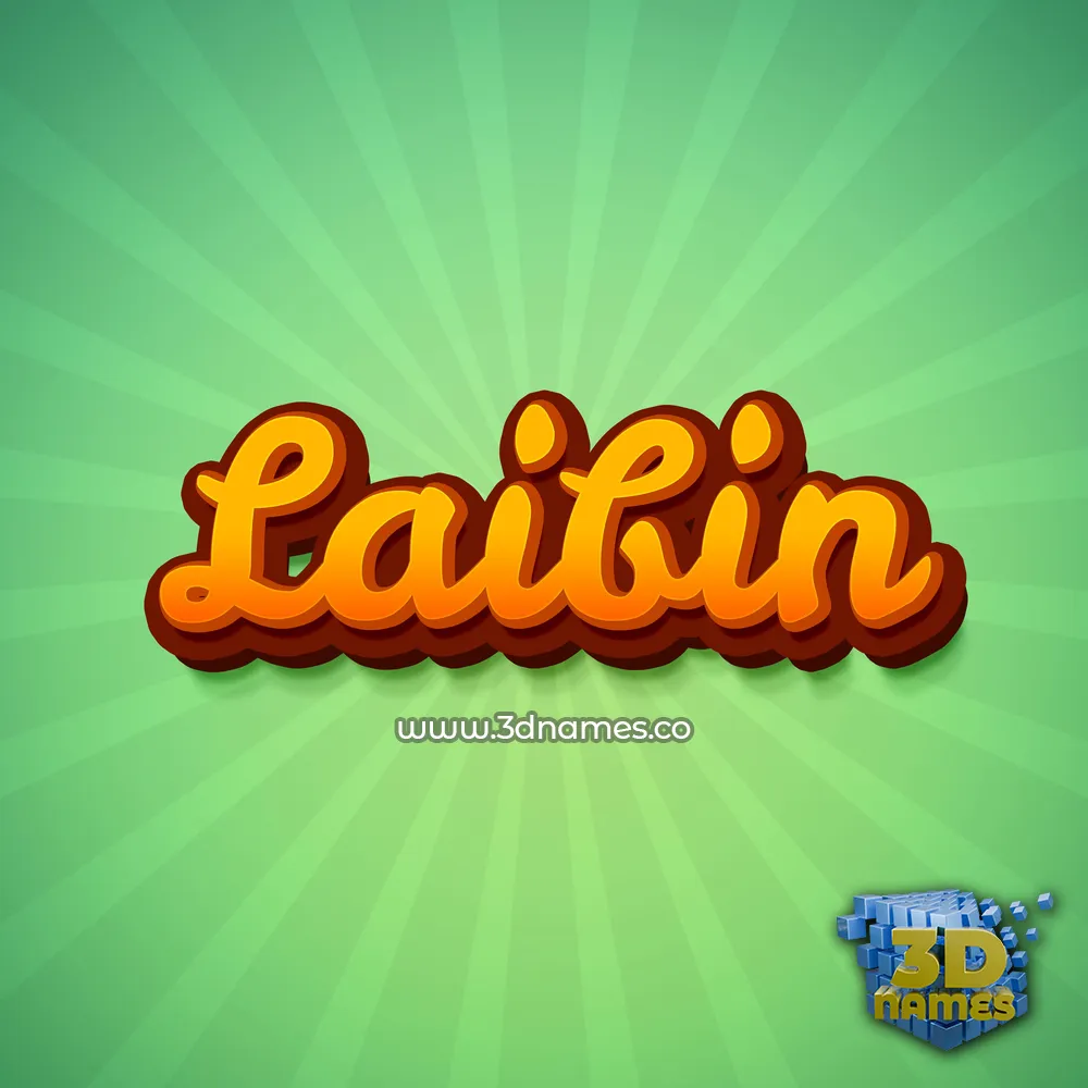 laibin in Green Rays style - 3D name wallpaper