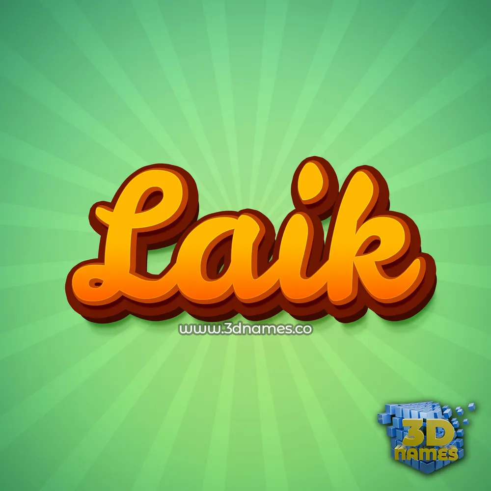 laik in Green Rays style - 3D name wallpaper