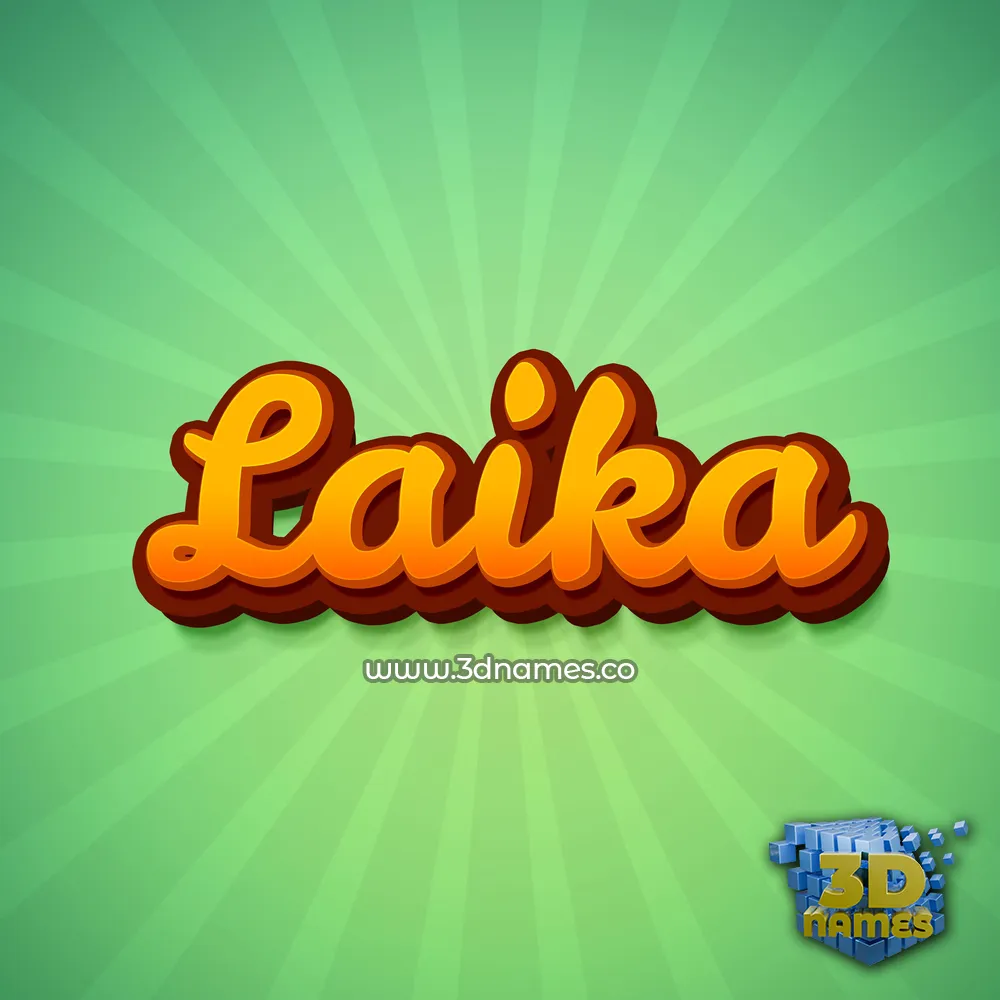 laika in Green Rays style - 3D name wallpaper