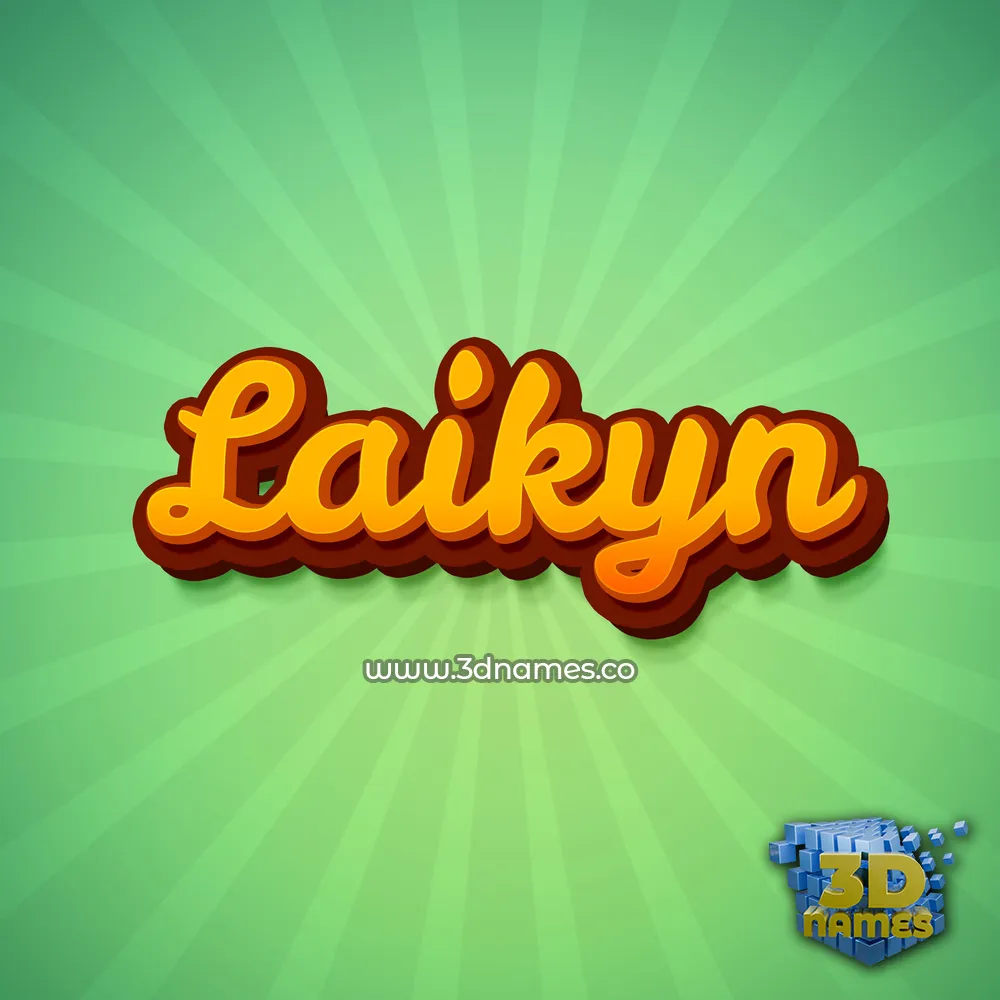 laikyn in Green Rays style - 3D name wallpaper