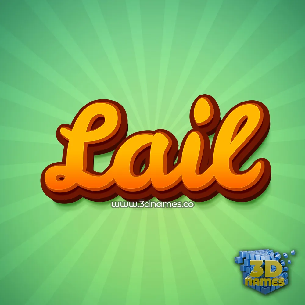 lail in Green Rays style - 3D name wallpaper
