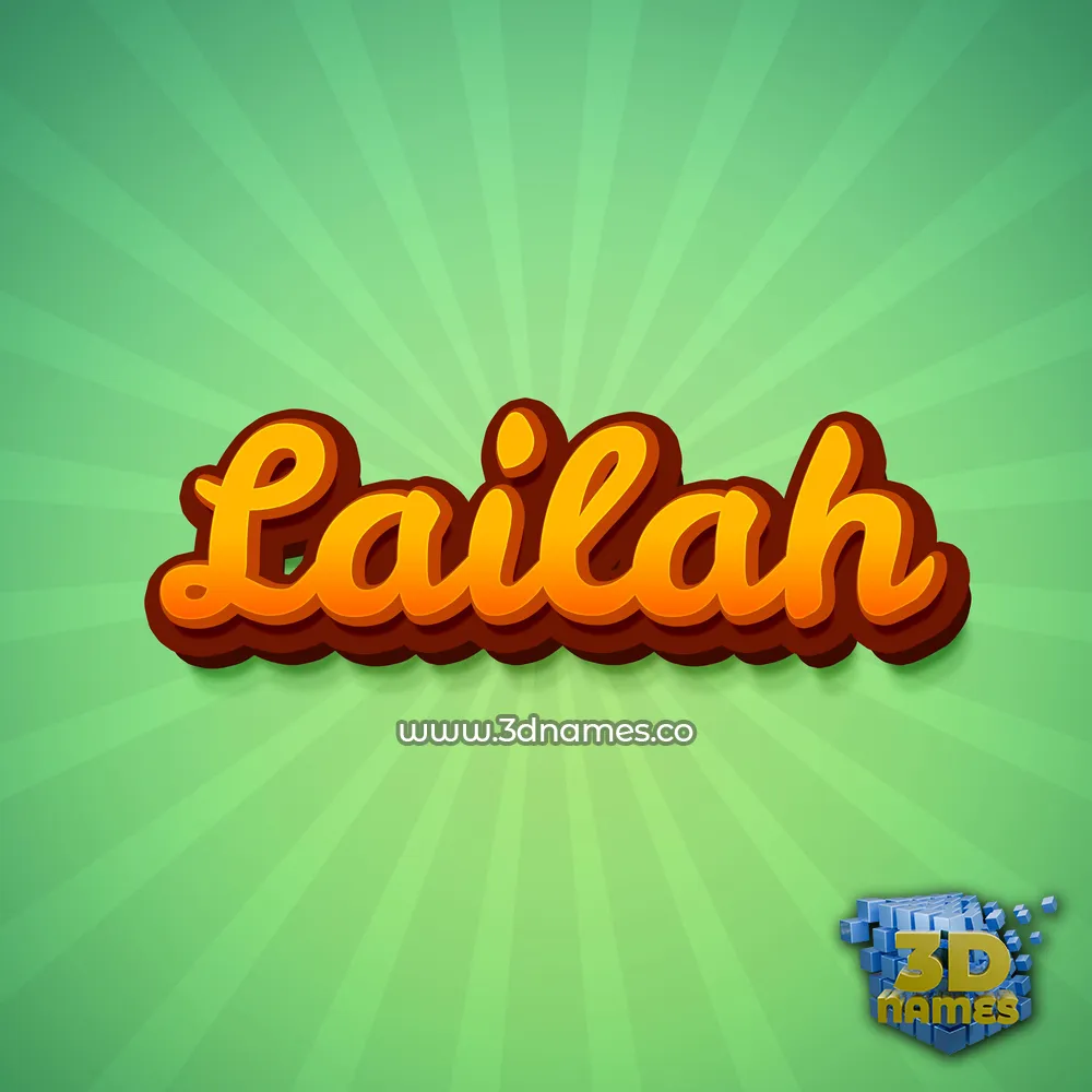 lailah in Green Rays style - 3D name wallpaper