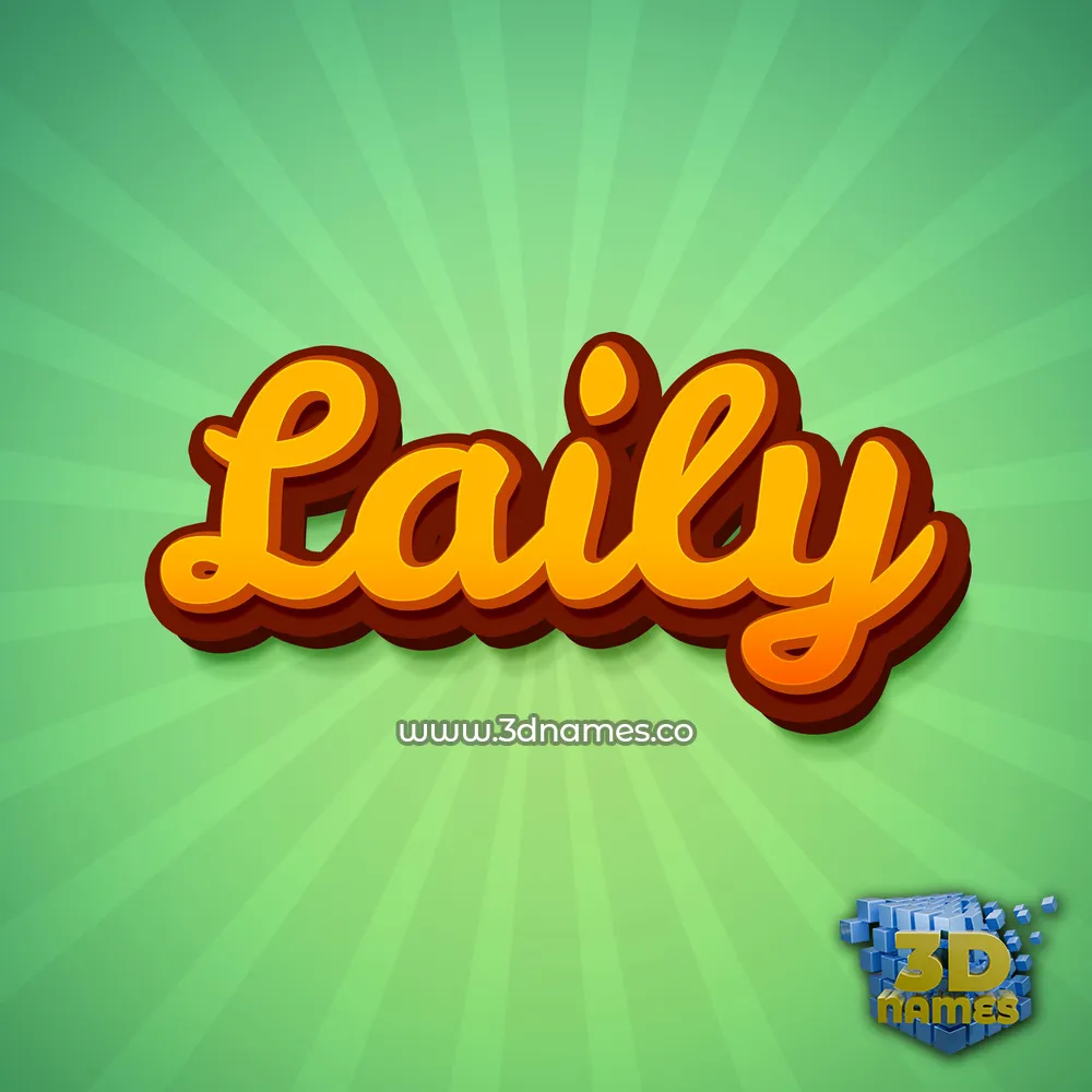 laily in Green Rays style - 3D name wallpaper