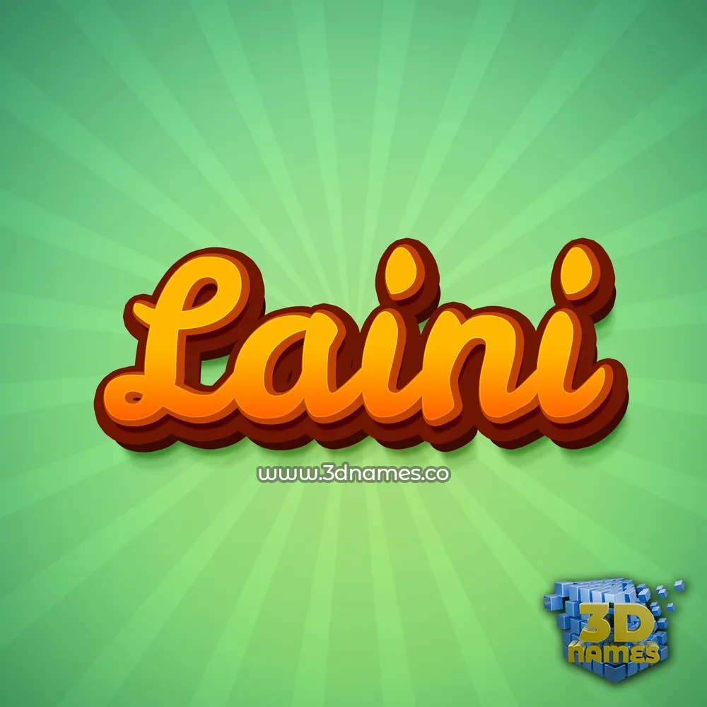 laini in Green Rays style - 3D name wallpaper