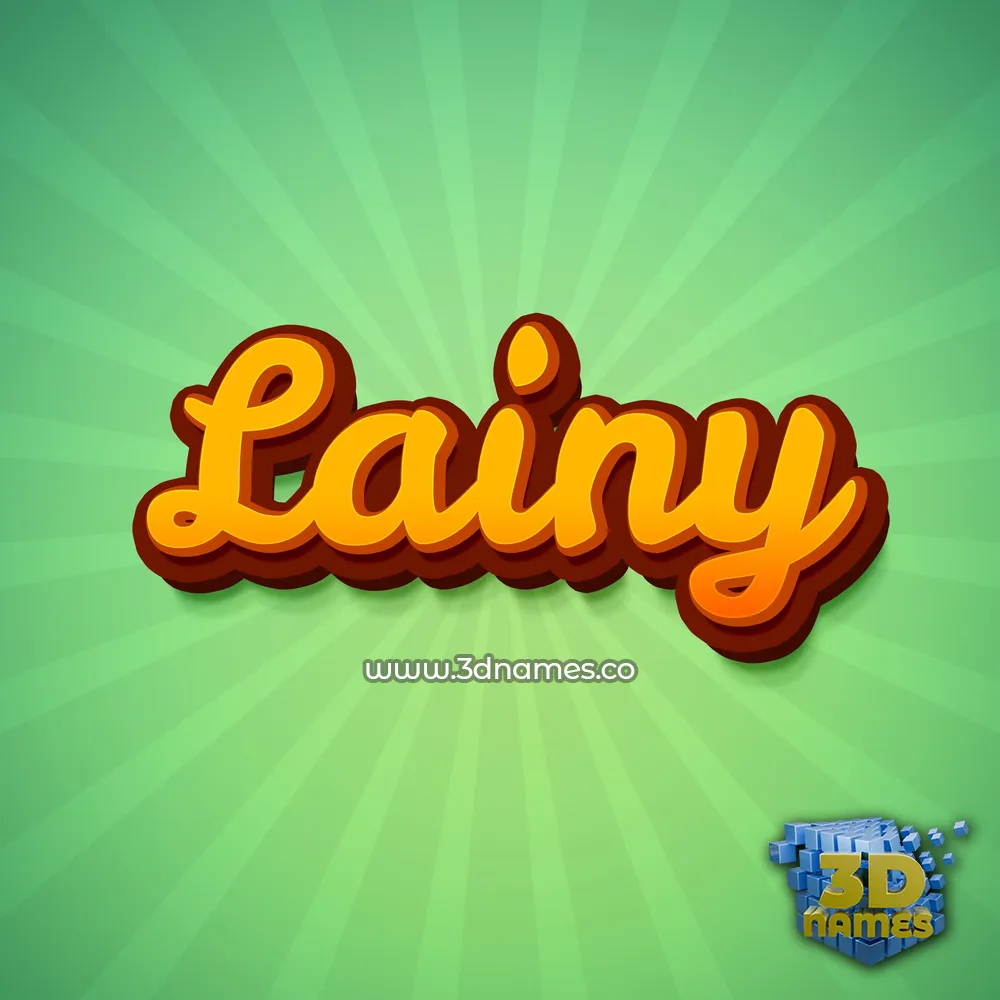 lainy in Green Rays style - 3D name wallpaper