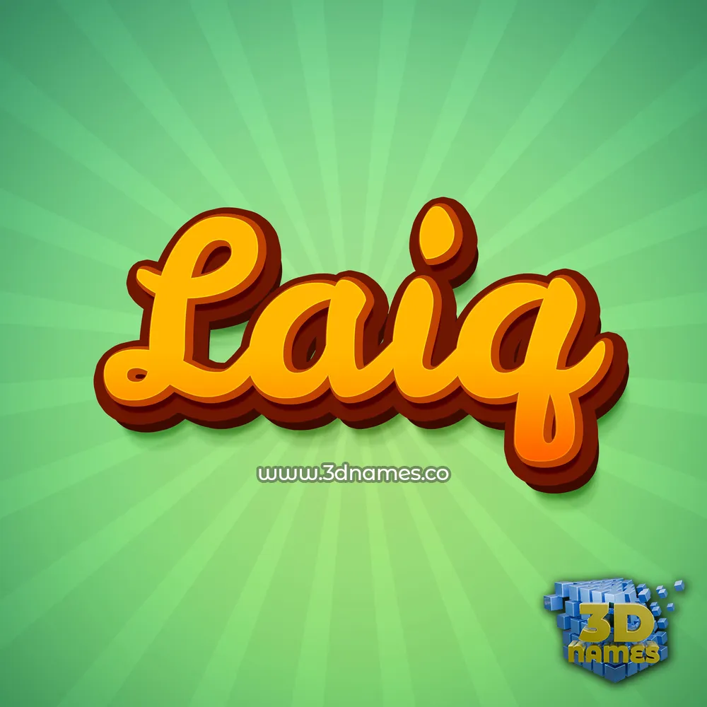 laiq in Green Rays style - 3D name wallpaper