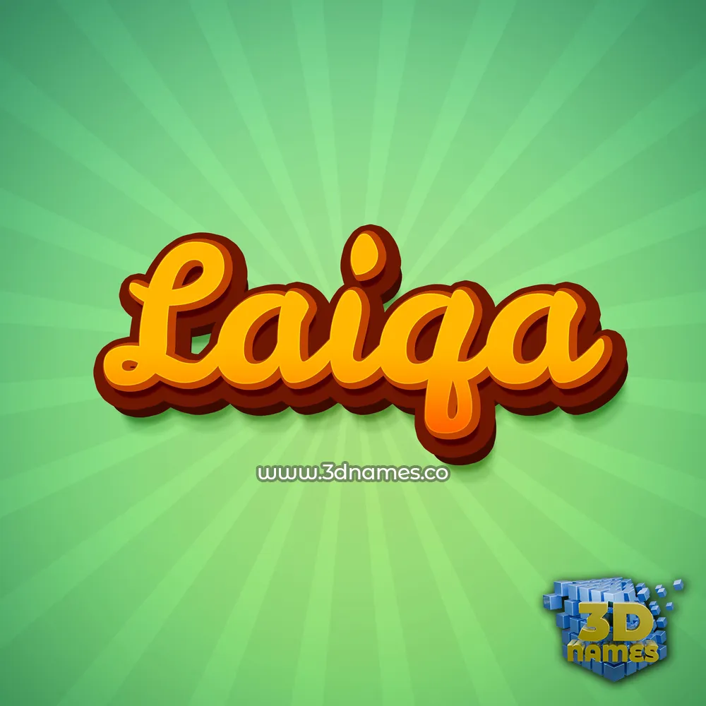 laiqa in Green Rays style - 3D name wallpaper