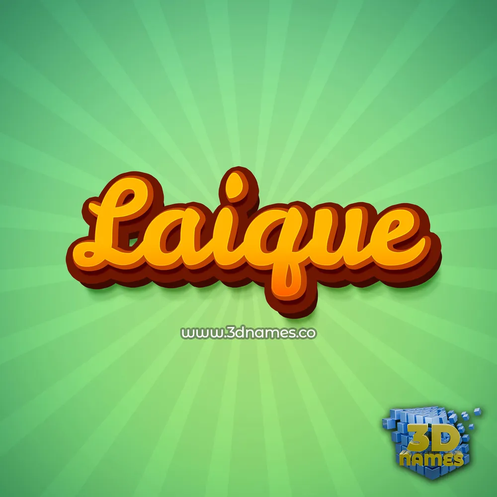 laique in Green Rays style - 3D name wallpaper